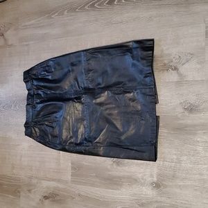 Vintage 80's Greg Adams Leather Pencil Skirt